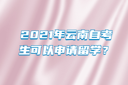 2021年云南自考生可以申請留學？