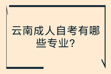 云南成人自考有哪些專業?