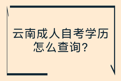 云南成人自考學歷怎么查詢?
